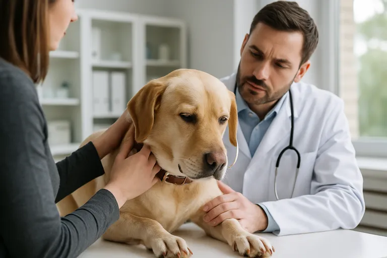 Ga naar de dierenarts wanneer je hond een allergie heeft.